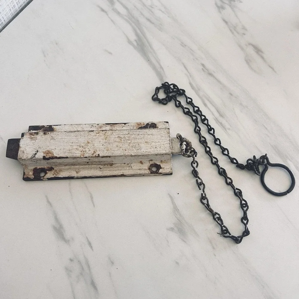 Antique Victorian Eastlake Style Cast Iron French Door Top Pull Chain Latch A